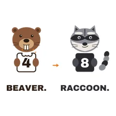 Backgammon Motiv Beaver & Raccoon